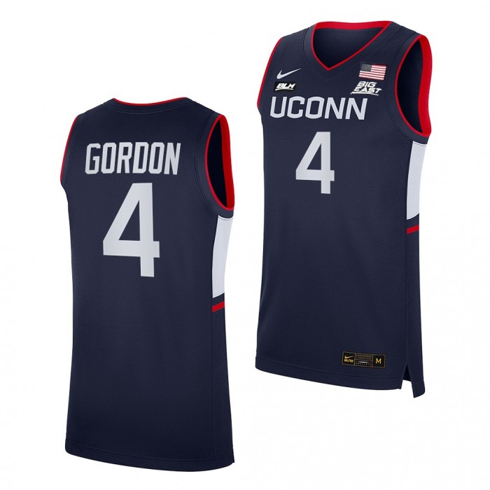 UConn Huskies Ben Gordon #4 Navy Alumni Jersey 2021-22 College Basketball