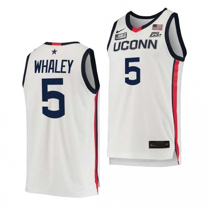 Isaiah Whaley #5 UConn Huskies 2021-22 College Basketball Replica White Jersey