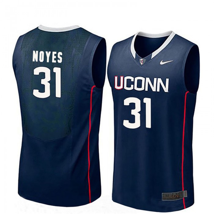 Male Mike Noyes UConn Huskies Navy NCAA Basketball Player Name And Number Jersey