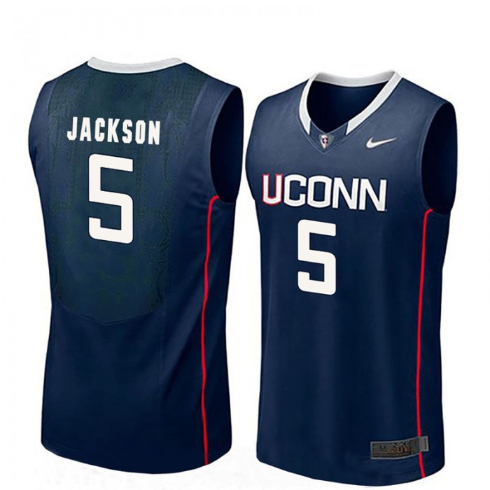 Male Vance Jackson UConn Huskies Navy NCAA Basketball Player Name And Number Jersey