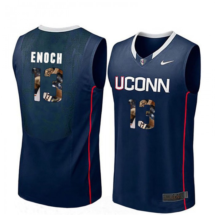 Male Uconn Huskies Basketball Navy College Steven Enoch Jersey