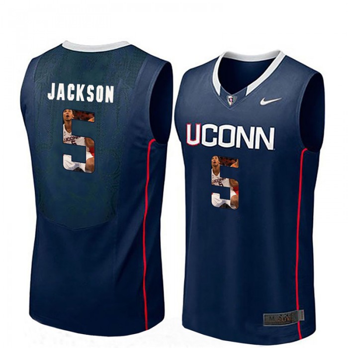 Male Uconn Huskies Basketball Navy College Vance Jackson Jersey