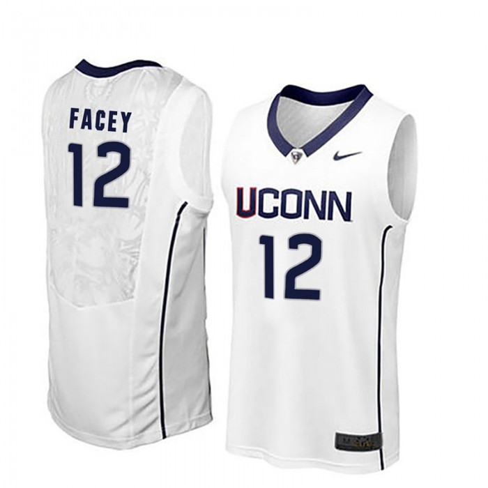 Male Kentan Facey UConn Huskies White NCAA Basketball Player Name And Number Jersey