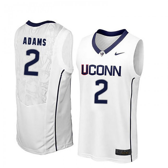Male Jalen Adams UConn Huskies White NCAA Basketball Player Name And Number Jersey