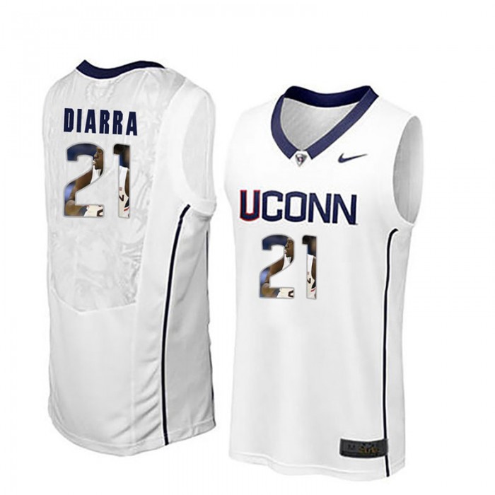 Male Uconn Huskies Basketball White College Mamadou Diarra Jersey
