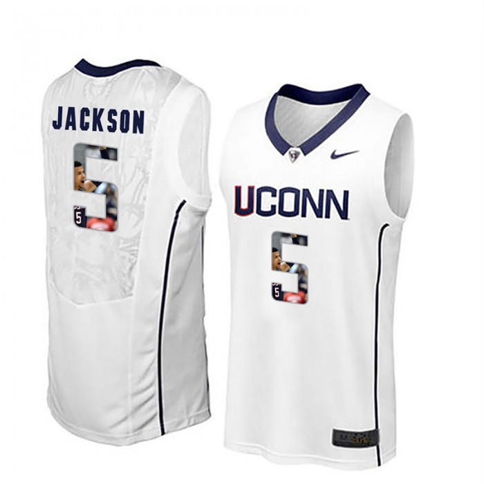 Male Uconn Huskies Basketball White College Vance Jackson Jersey