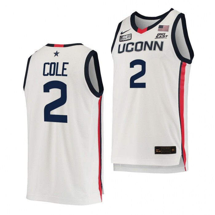 R.J. Cole #2 UConn Huskies 2021-22 College Basketball Replica White Jersey
