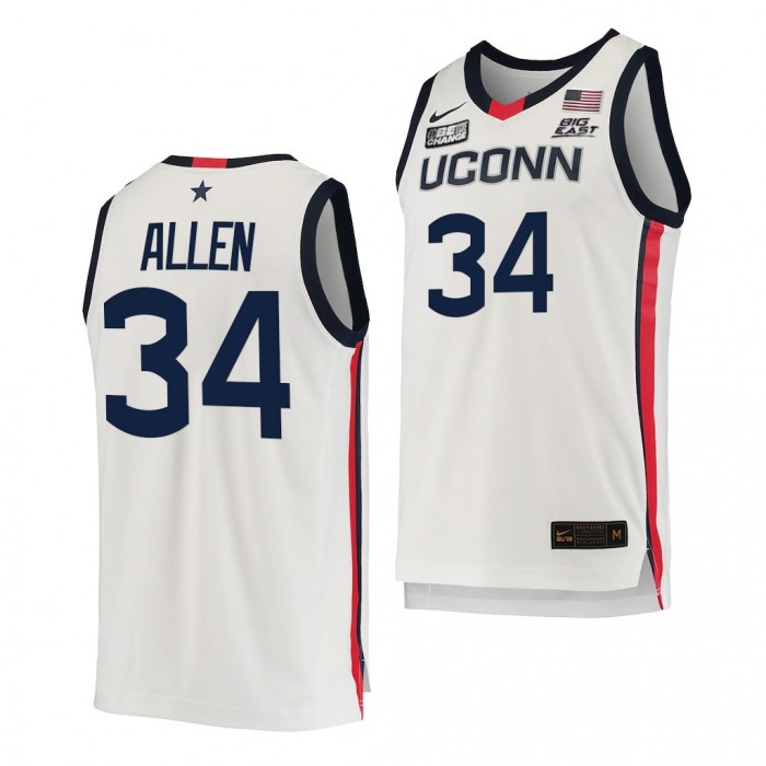 Ray Allen #34 UConn Huskies College Basketball Alumni White Jersey