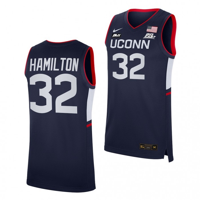 UConn Huskies Richard Hamilton #32 Navy Alumni Jersey 2021-22 College Basketball