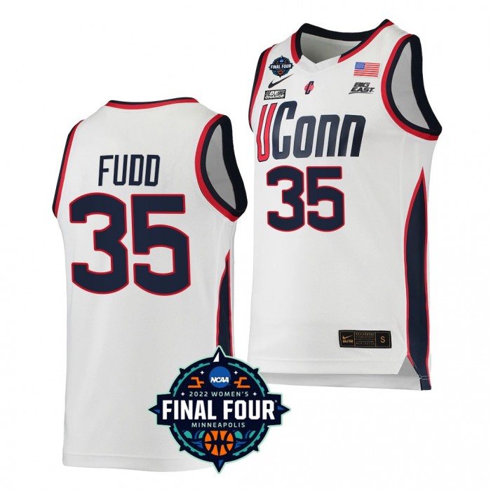 UConn Huskies #35 Azzi Fudd 2022 March Madness Final Four White NCAA Women's Basketball Jersey