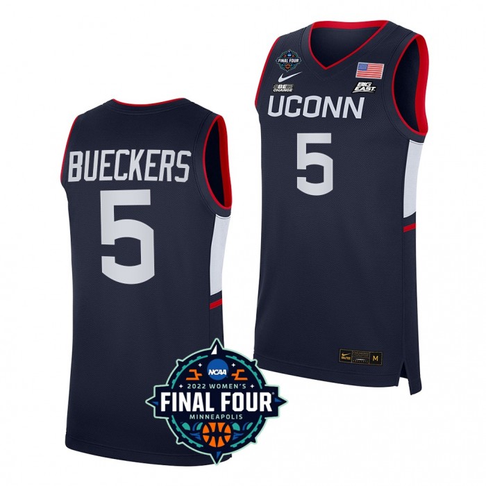 UConn Huskies #5 Paige Bueckers 2022 March Madness Final Four Navy NCAA Women's Basketball Jersey