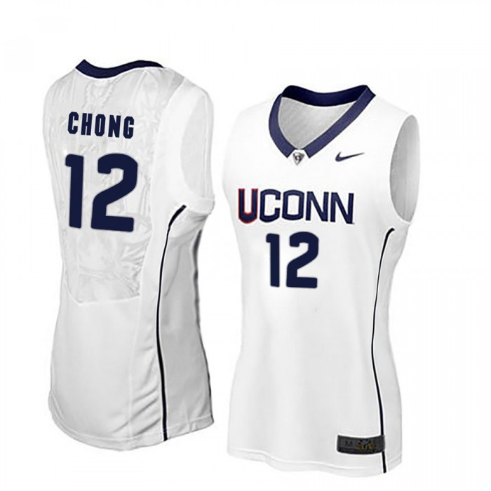 Women Saniya Chong UConn Huskies White NCAA Basketball Player Name And Number Jersey