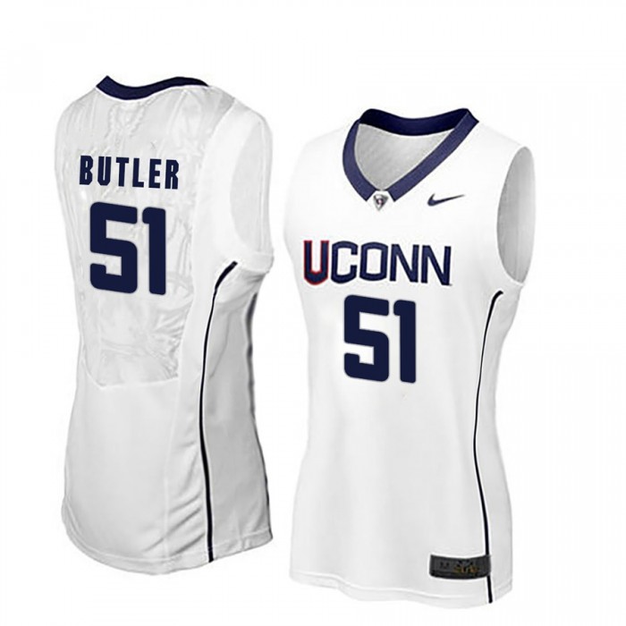 Women Natalie Butler UConn Huskies White NCAA Basketball Player Name And Number Jersey