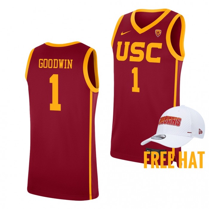 USC Trojans Chevez Goodwin Cardinal College Basketball Jersey Free Hat
