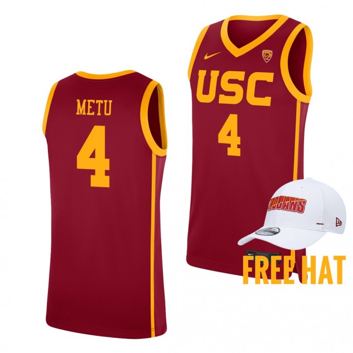 USC Trojans Chimezie Metu Cardinal College Basketball Jersey Free Hat