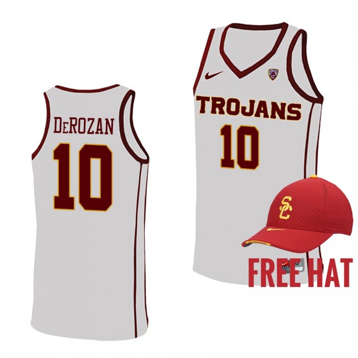 DeMar DeRozan Jersey USC Trojans College Basketball Free Hat Jersey-White