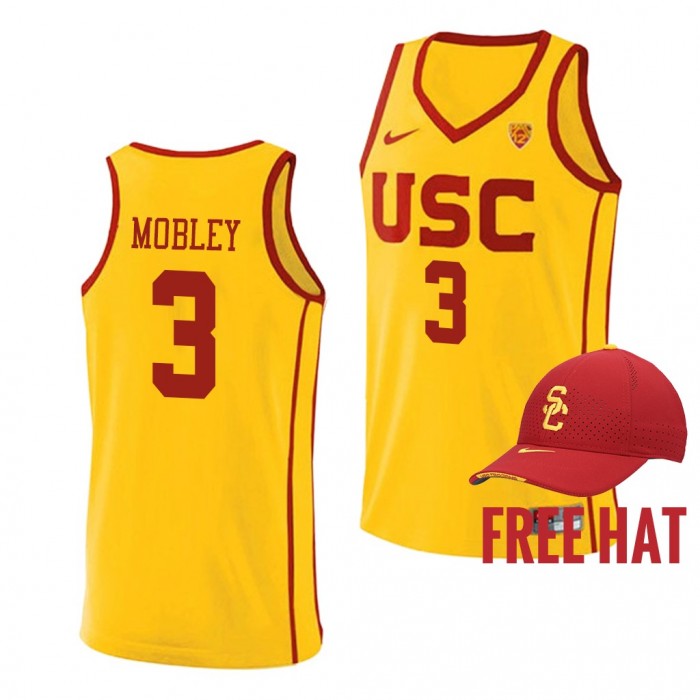 USC Trojans Isaiah Mobley Yellow College Basketball Jersey Free Hat