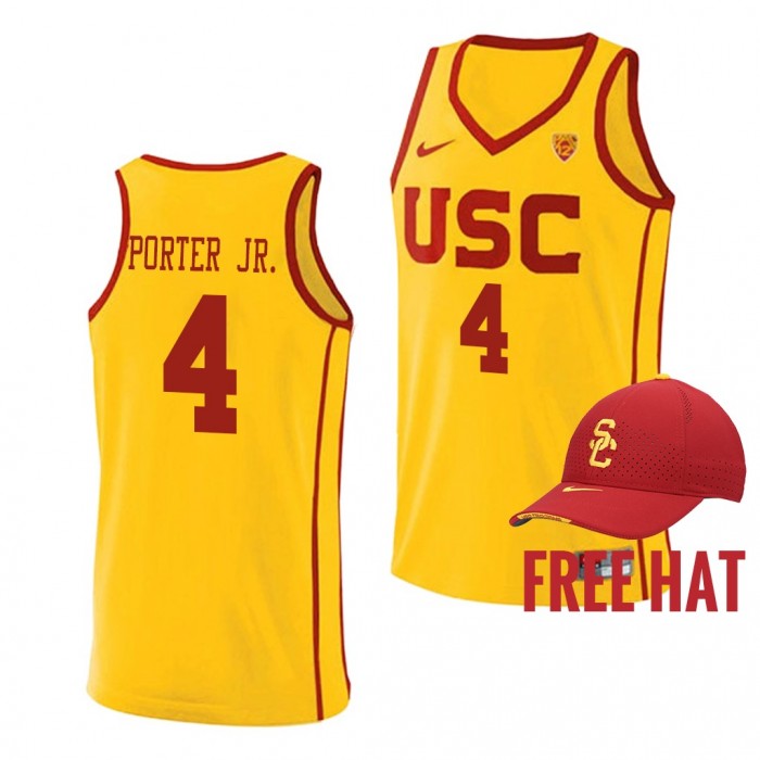 USC Trojans Kevin Porter Jr. Yellow College Basketball Jersey Free Hat