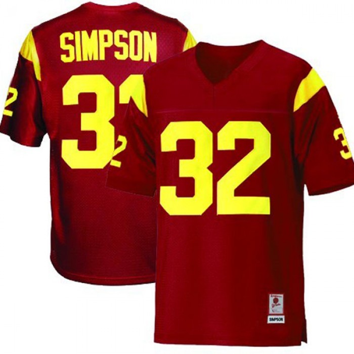USC Trojans #32 O.J. Simpson Red Football Youth Jersey