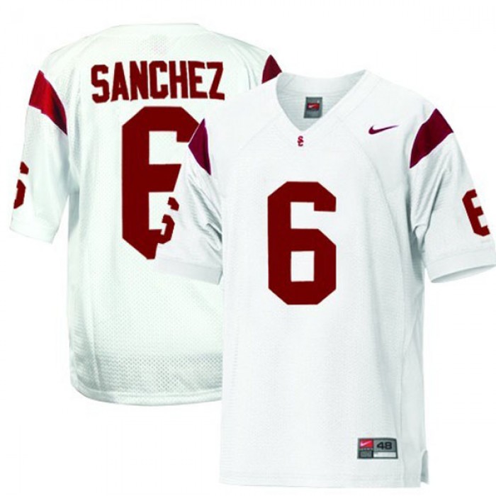 USC Trojans #6 Mark Sanchez White Football For Men Jersey
