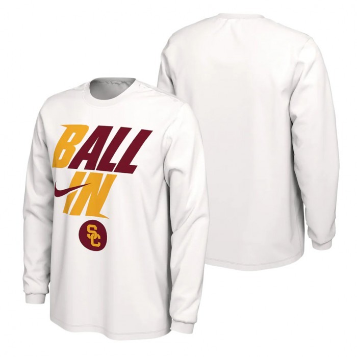 USC Trojans Nike Ball In Bench Long Sleeve T-Shirt White