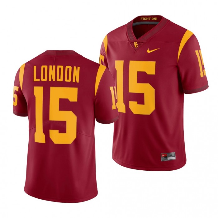 USC Trojans Drake London College Football Jersey #15 Cardinal 2022 NFL Draft Uniform