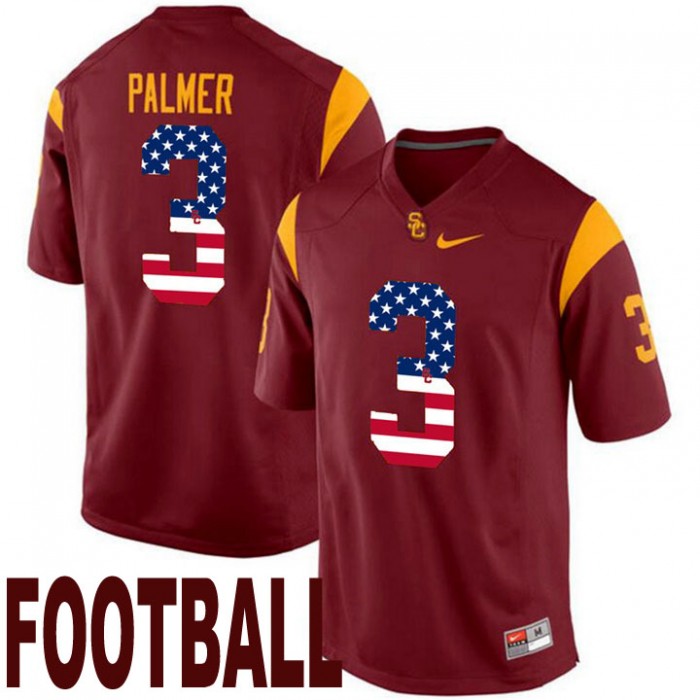 USC Trojans #3 Carson Palmer Maroon USA Flag College Football Fashion Jersey
