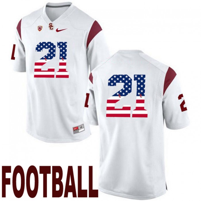 USC Trojans #21 Adoree' Jackson White USA Flag College Football Fashion Jersey