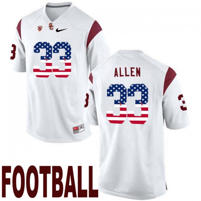 USC Trojans #33 Marcus Allen White USA Flag College Football Fashion Jersey