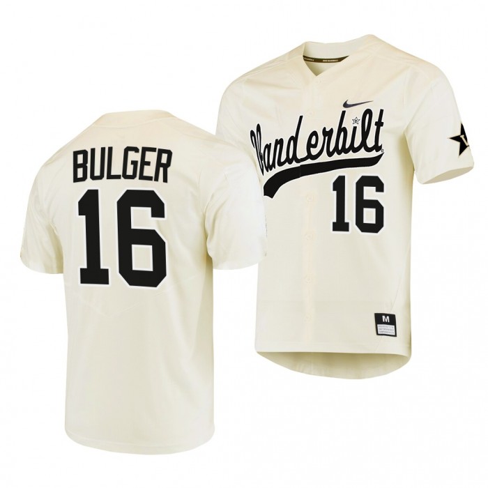 Jack Bulger Vanderbilt Commodores 2022 College Baseball Men Jersey-Cream