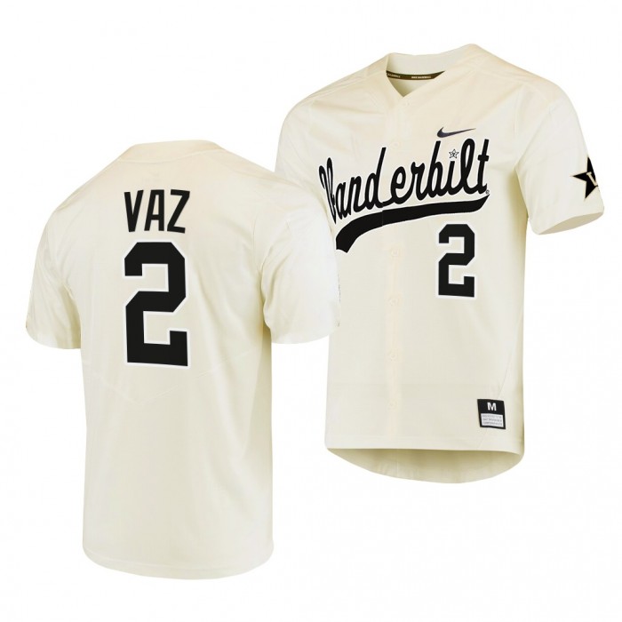 Javier Vaz Vanderbilt Commodores 2022 College Baseball Men Jersey-Cream