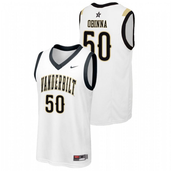 Vanderbilt Commodores College Basketball White Ejike Obinna Replica Jersey For Men