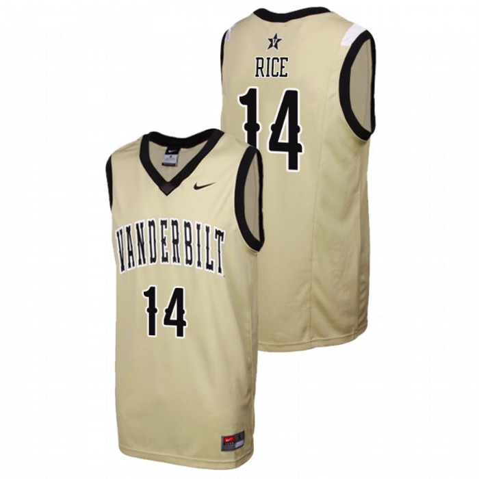 Vanderbilt Commodores College Basketball Gold Isaiah Rice Replica Jersey For Men