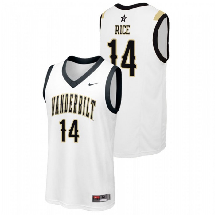 Vanderbilt Commodores College Basketball White Isaiah Rice Replica Jersey For Men