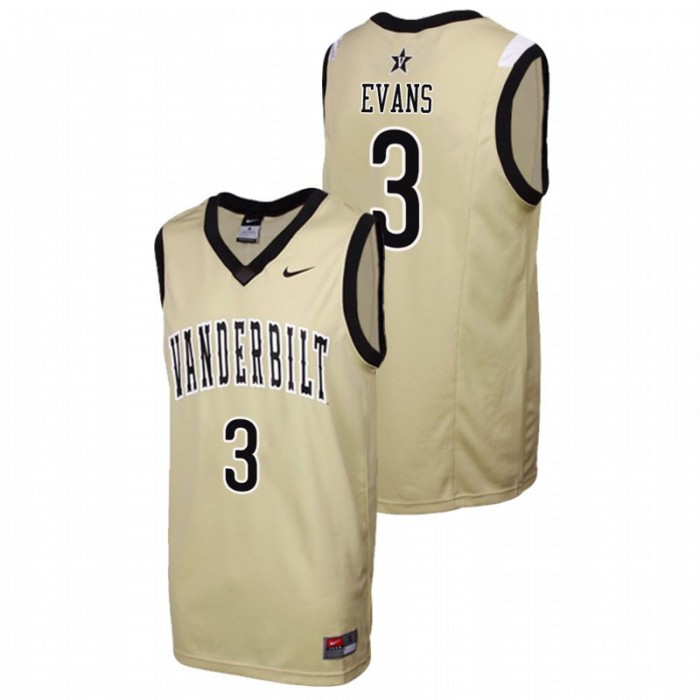 Vanderbilt Commodores College Basketball Gold Maxwell Evans Replica Jersey For Men
