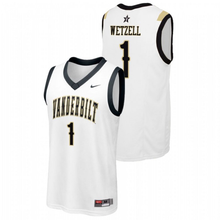 Vanderbilt Commodores College Basketball White Yanni Wetzell Replica Jersey For Men