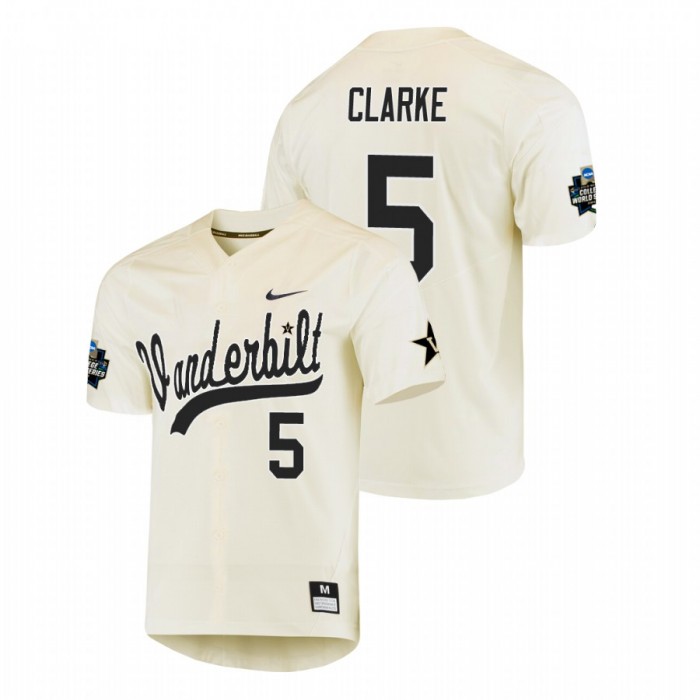 Vanderbilt Commodores Philip Clarke Cream 2019 World Series Jersey