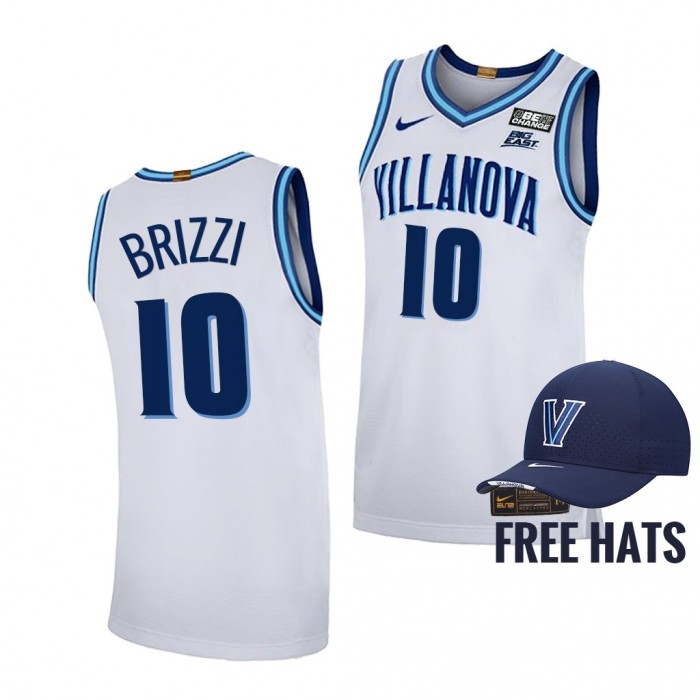 Villanova Wildcats Angelo Brizzi White Home Jersey Free Hat