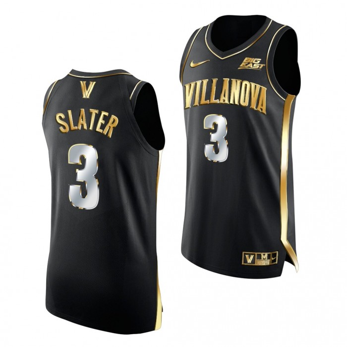 Brandon Slater Villanova Wildcats Black Jersey 2021-22 Golden Edition Authentic Shirt