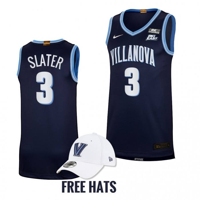Villanova Wildcats Brandon Slater Navy Elite Basketball Jersey Free Hat