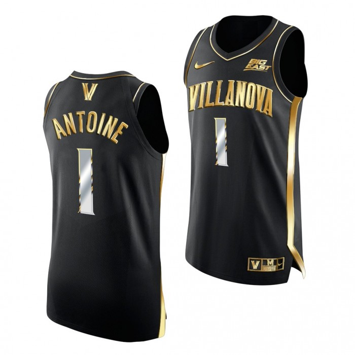 Bryan Antoine Villanova Wildcats Black Jersey 2021-22 Golden Edition Authentic Shirt