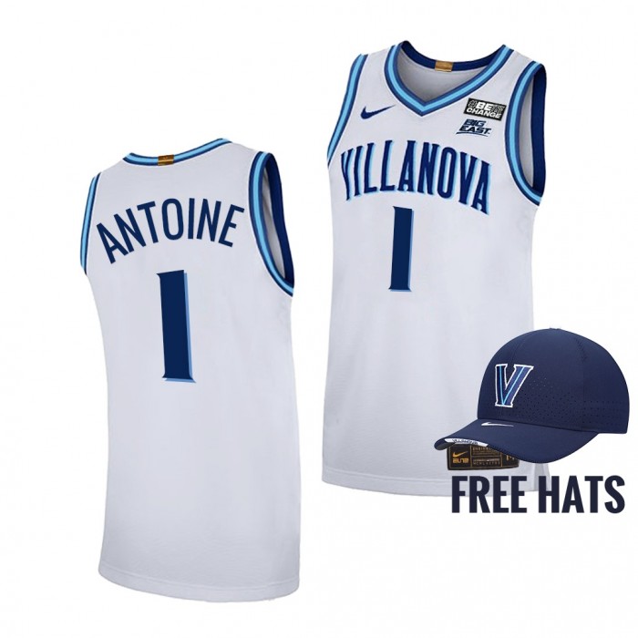Villanova Wildcats Bryan Antoine White Home Jersey Free Hat