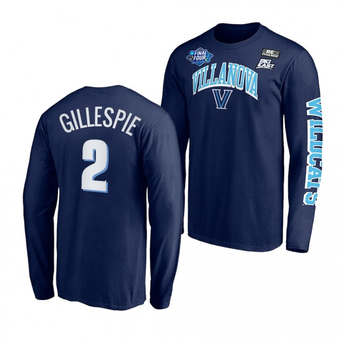 Villanova Wildcats Collin Gillespie 2022 March Madness Final Four 2 Navy Long Sleeve T-Shirt