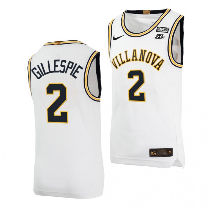 Villanova Wildcats Collin Gillespie #2 White Throwback Uniform College Basketball Jersey