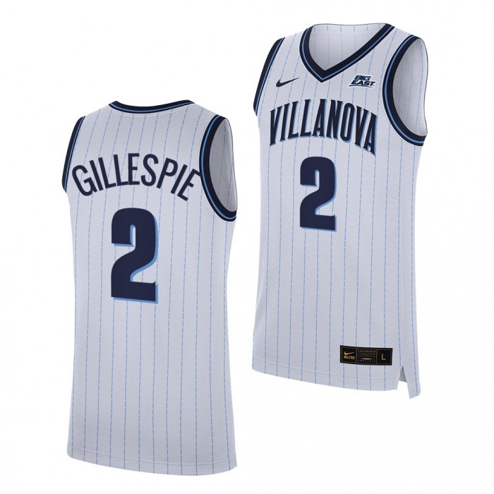 Villanova Wildcats Collin Gillespie 2021-22 College Basketball Home #2 Jersey-White