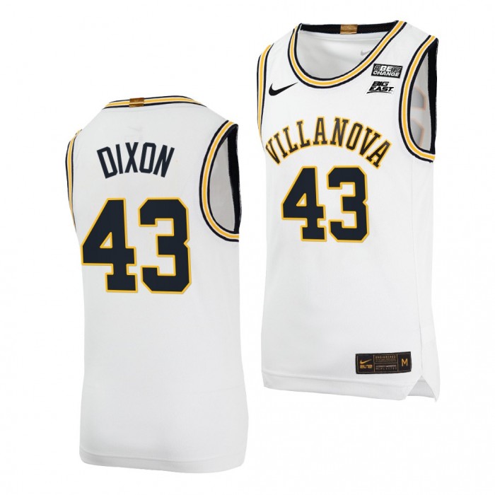 Villanova Wildcats Eric Dixon #43 White Throwback Uniform College Basketball Jersey