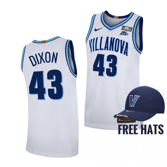 Villanova Wildcats Eric Dixon White Home Jersey Free Hat