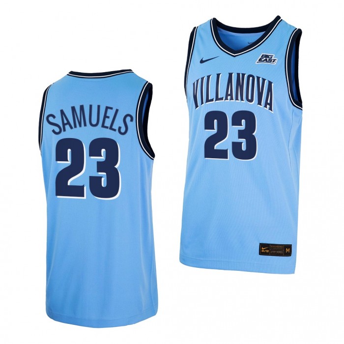Villanova Wildcats Jermaine Samuels 2021-22 College Basketball Alternate #23 Jersey-Blue