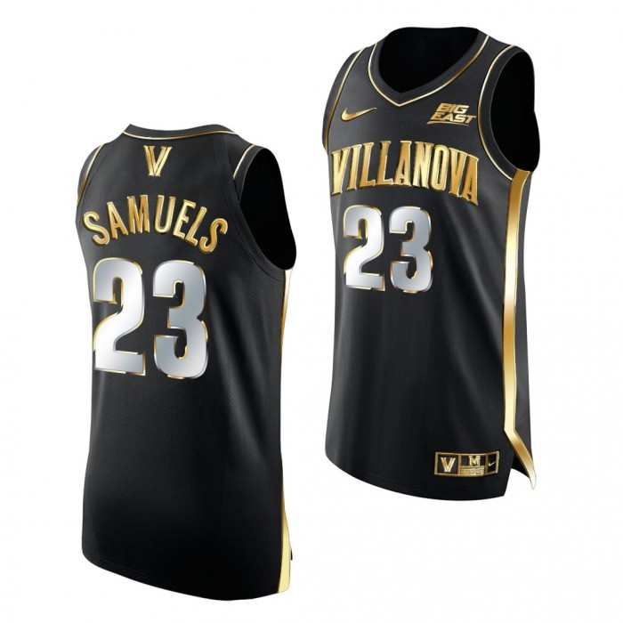 Jermaine Samuels Villanova Wildcats Black Jersey 2021-22 Golden Edition Authentic Shirt