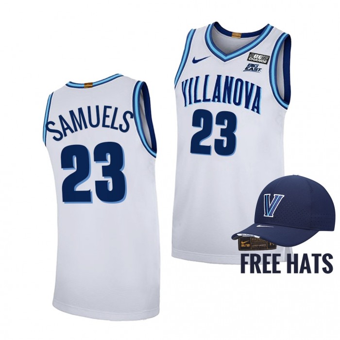 Villanova Wildcats Jermaine Samuels White Home Jersey Free Hat